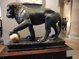 Lion statue in the Salle du Manège room on the Ground Floor of the Denon Wing of the Louvre Museum