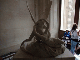 Sculpture `Psyche and Cupid` by Antonio Canova, in the Galerie Mollien (Michelangelo Gallery) on the Ground Floor of the Denon Wing of the Louvre Museum