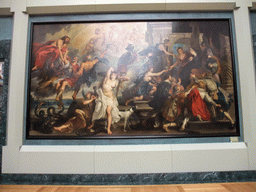 Painting `The Apotheosis of Henry IV and the Proclamation of the Regency of Marie de Medicis` by Peter Paul Rubens, in the Galerie Médicis on the Second Floor of the Richelieu Wing of the Louvre Museum