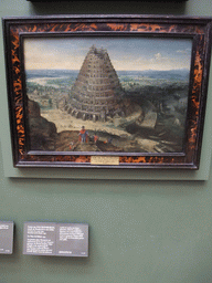 Painting `Toren van Babel` by Lucas van Valckenborgh, on the Second Floor of the Richelieu Wing of the Louvre Museum