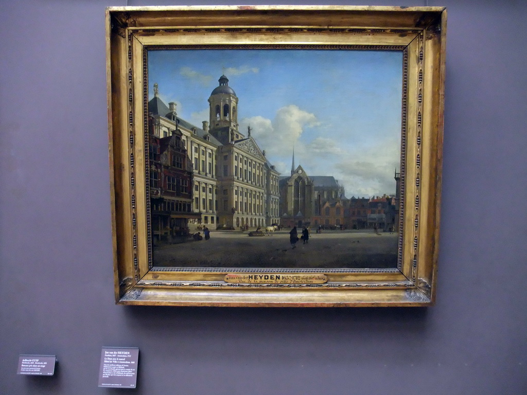 Painting `Het Nieuwe Stadhuis van Amsterdam` by Jan van der Heyden, on the Second Floor of the Richelieu Wing of the Louvre Museum