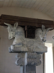 Capital of Apadana from Darius I`s palace at Susa (Persia), on the Ground Floor of the Sully Wing of the Louvre Museum