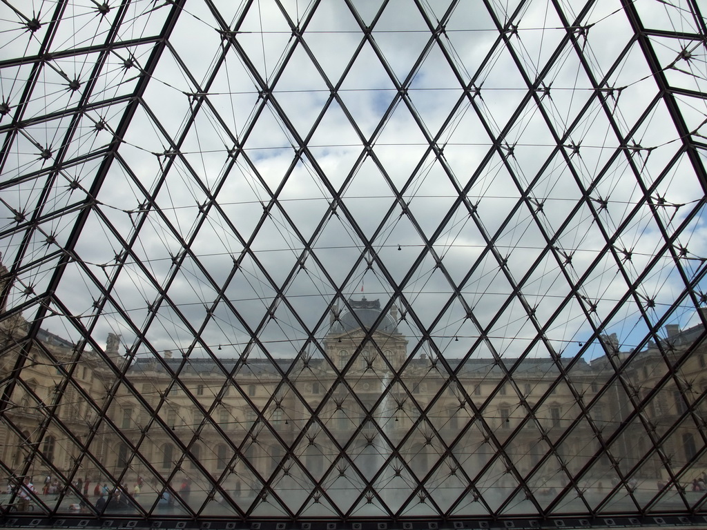 The Sully Wing of the Louvre Museum, from below the Louvre Pyramid