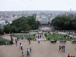 View from the Montmartre hill on the Montmartre staircase and the region to the south