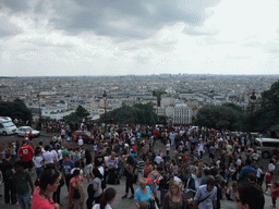 View from the front of the Basilique du Sacré-Coeur on the Montmartre staircase and the region to the south