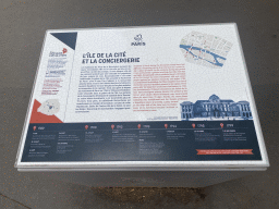 Information on the Île de la Cité island and the Conciergerie building at the Boulevard du Palais