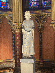 Statue of King Louis IX at the apse of the Lower Chapel of the Sainte-Chapelle chapel