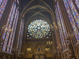 Nave, rose window and doors of the Upper Chapel of the Sainte-Chapelle chapel