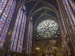 Nave, rose window and doors of the Upper Chapel of the Sainte-Chapelle chapel