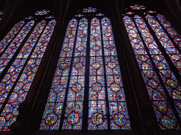 Stained glass windows at the nave of the Upper Chapel of the Sainte-Chapelle chapel