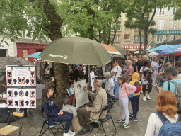 Street artists at the east side of the Place du Tertre square