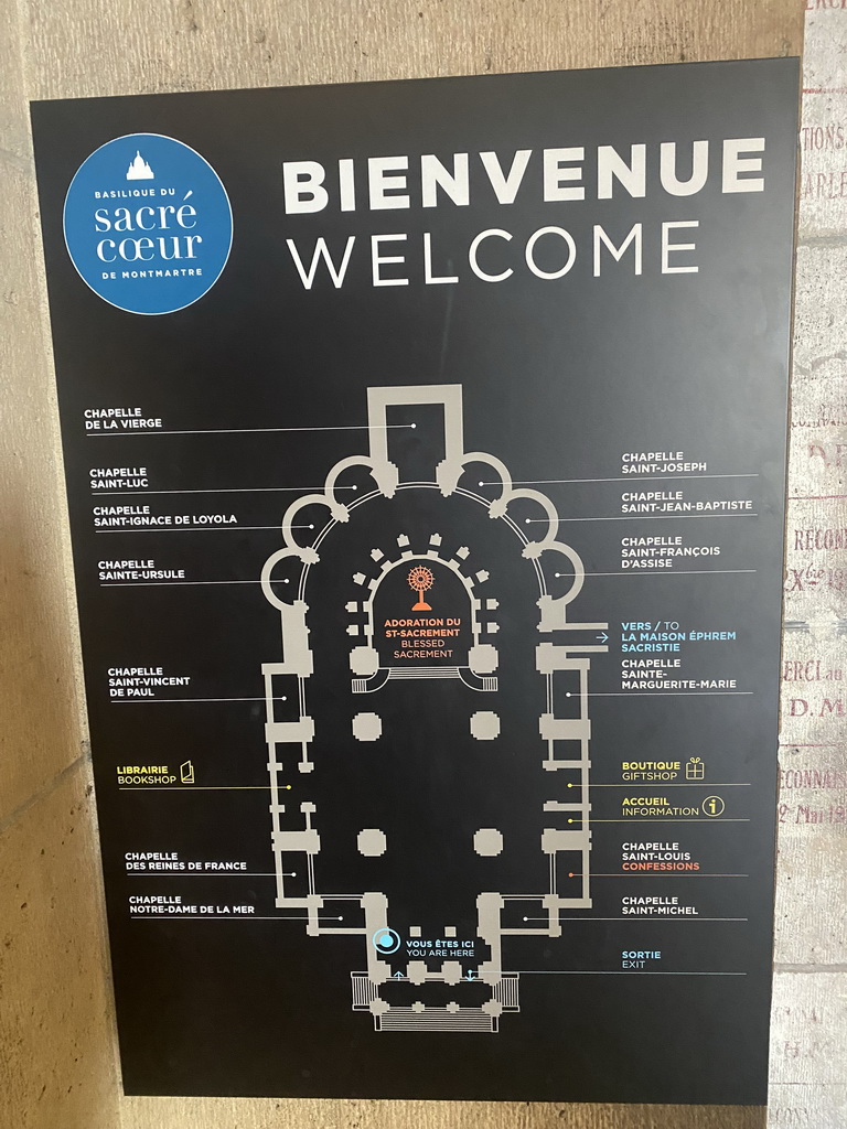 Map of the Basilique du Sacré-Coeur church