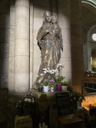 Statue of the Virgin and Child at the ambulatory of the Basilique du Sacré-Coeur church