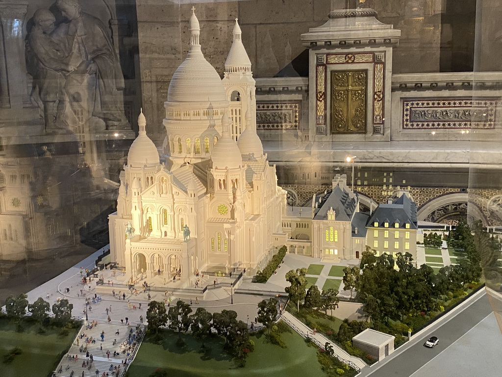 Scale model of the Basilique du Sacré-Coeur church at the Chapel of Saint Ursula at the Basilique du Sacré-Coeur church