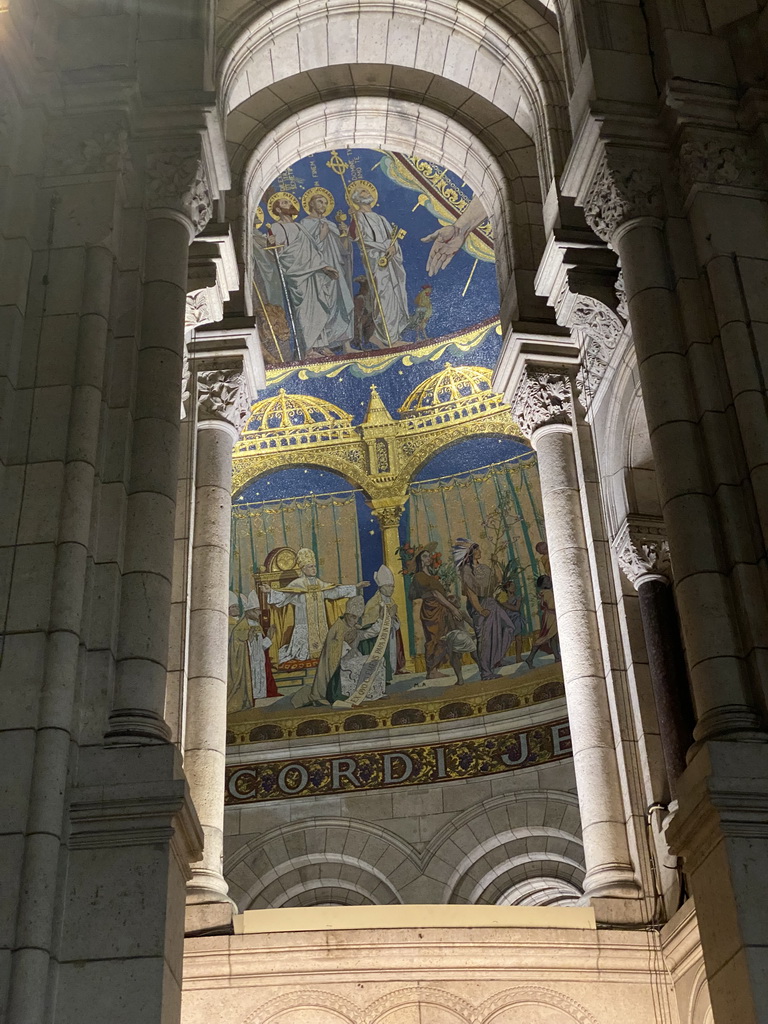 The ceiling of the apse of the Basilique du Sacré-Coeur church, viewed from the ambulatory