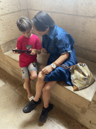 Miaomiao and Max with an iPad at the Kitchen at the Conciergerie building