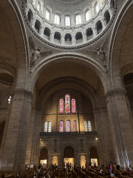 The west side of the nave of the Basilique du Sacré-Coeur church