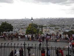 The Parvis du Sacré-Coeur square and the city center, viewed from the front of the Basilique du Sacré-Coeur church