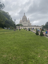 The Square Louise Michel and the front of the Basilique du Sacré-Coeur church