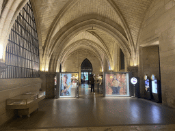 Souvenir shop at the hallway at the back side of the Hall of the Men-at-arms at the Conciergerie building
