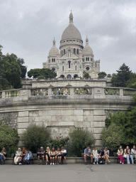 The Place Saint-Pierre square, the Square Louise Michel and the front of the Basilique du Sacré-Coeur church