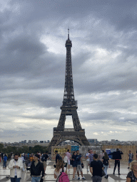 The northwest side of the Eiffel Tower, viewed from the Esplanade du Trocadéro