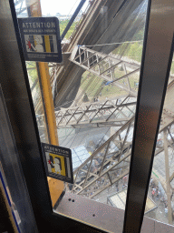 The Jardin de la Tour Eiffel garden, viewed from the elevator from the Ground Floor to the Second Floor of the Eiffel Tower