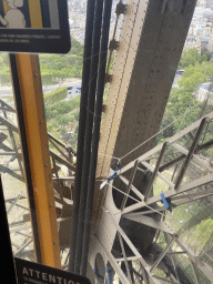 The Jardin de la Tour Eiffel garden, viewed from the elevator from the Ground Floor to the Second Floor of the Eiffel Tower