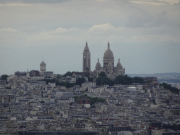 The Montmartre hill with the Basilique du Sacré-Coeur church, viewed from the Second Floor of the Eiffel Tower