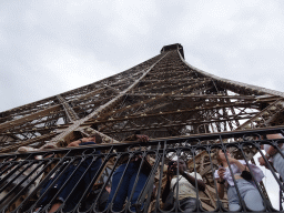 The top of the Eiffel Tower, viewed from the Second Floor