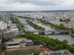 The Île aux Cygnes island in the Seine river, viewed from the Second Floor of the Eiffel Tower