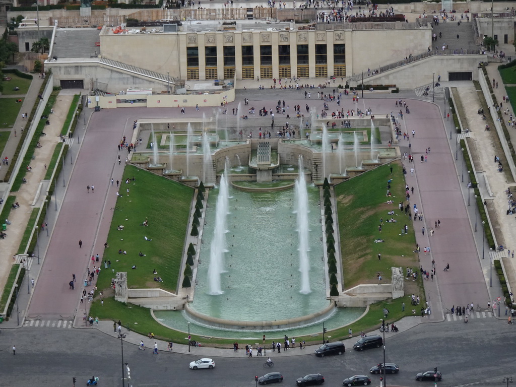 The Jardins du Trocadéro gardens, viewed from the Second Floor of the Eiffel Tower