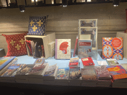 Books at the souvenir shop at the hallway at the back side of the Hall of the Men-at-arms at the Conciergerie building