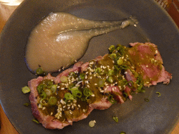 Tataki beef at the Le Comptoir de la Traboule restaurant
