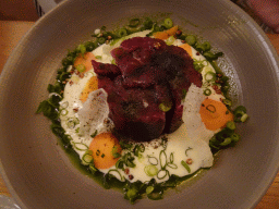 Beet ricotta at the Le Comptoir de la Traboule restaurant