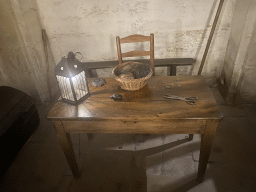 Table at a prison cell at the Corridor of Cells at the Conciergerie building