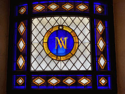 Stained glass window at the Marie-Antoinette Chapel at the Conciergerie building