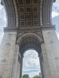 The ceiling and south side of the Arc de Triomphe, viewed from the Place Charles de Gaulle square