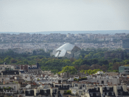 The Louis Vuitton Foundation museum at the Bois de Boulogne park, viewed from the roof of the Arc de Triomphe