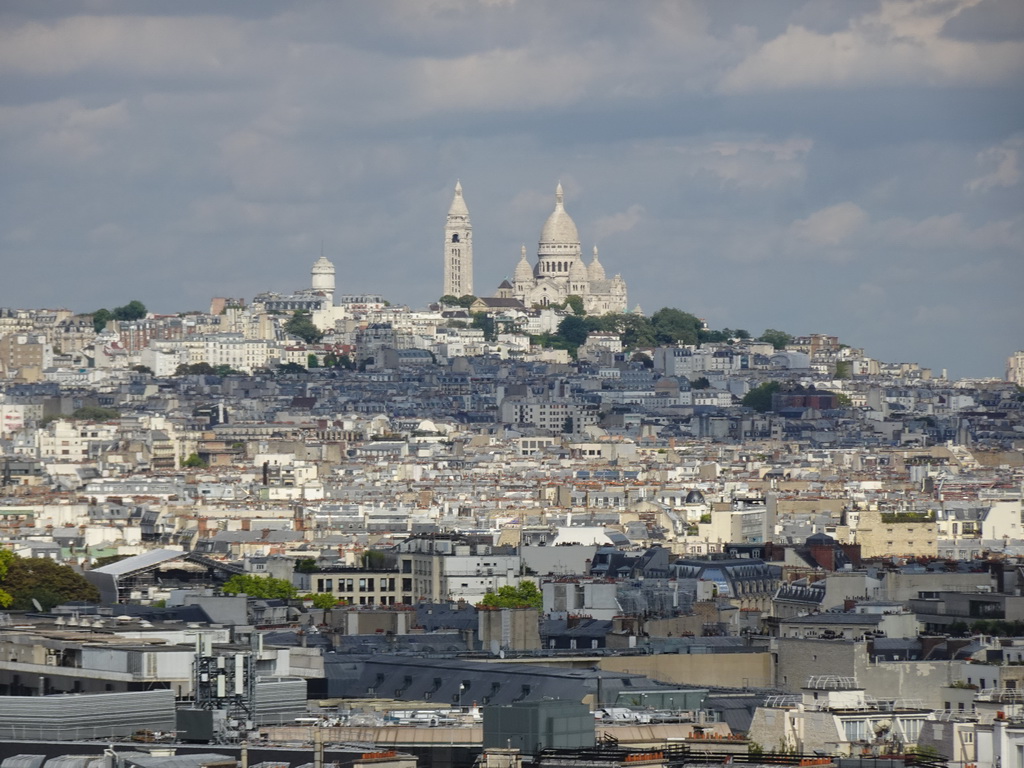 The Montmartre hill with the Basilique du Sacré-Coeur church, viewed from the roof of the Arc de Triomphe