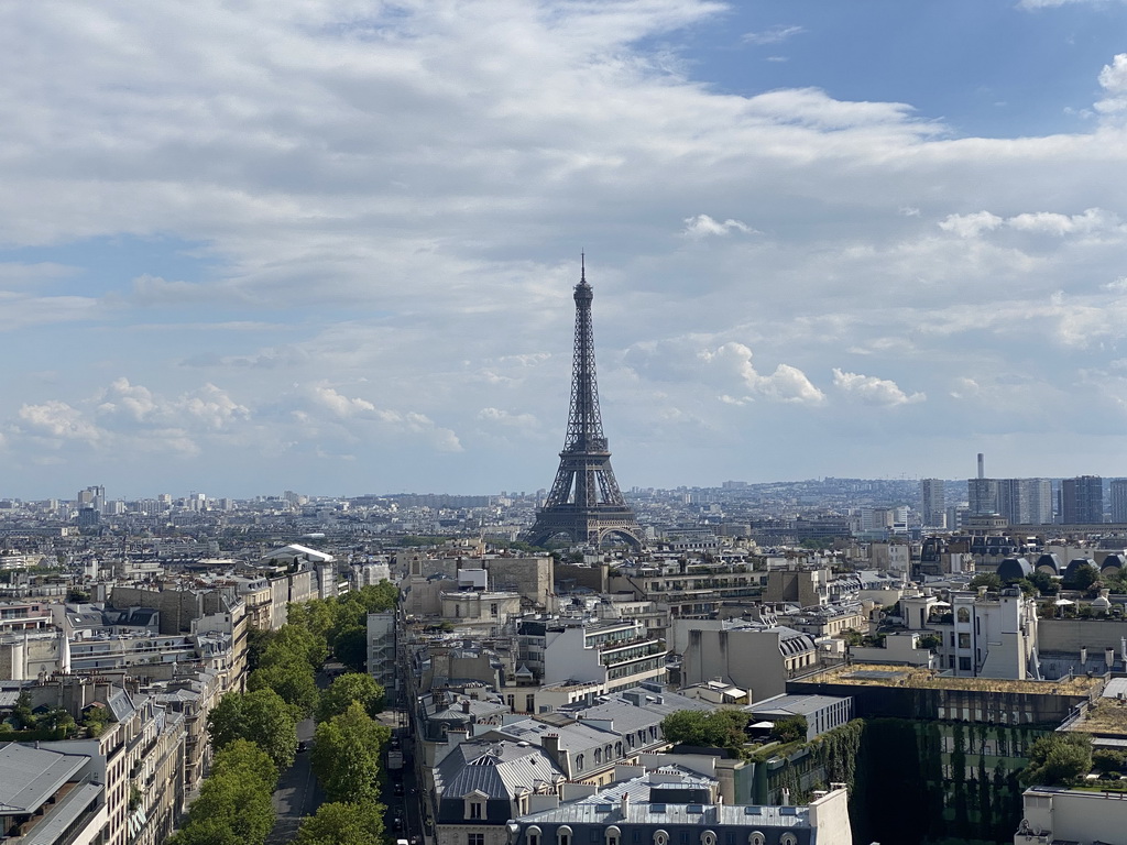 The Eiffel Tower, viewed from the roof of the Arc de Triomphe