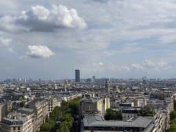 The Avenue Marceau, the American Cathedral in Paris, the Hôtel des Invalides building, the Tour Montparnasse tower and the Saint-Pierre-de-Chaillot Church, viewed from the roof of the Arc de Triomphe