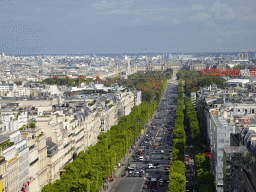 The Avenue des Champs-Élysées, the Place de la Concorde square with the Luxor Obelisk, the Louvre Museum, the Centre Georges Pompidou and the Cathedral Notre Dame de Paris, viewed from the roof of the Arc de Triomphe