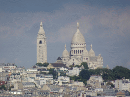 The Basilique du Sacré-Coeur church on the Montmartre hill, viewed from the roof of the Arc de Triomphe