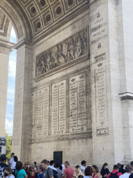 The north side of the Arc de Triomphe at the Place Charles de Gaulle square
