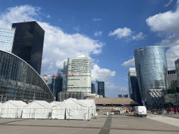 The CNIT shopping mall and skyscrapers at the Parvis de la Défense square