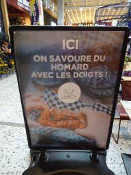 Commercial poster of the Lobsta La Défense Les 4 Temps restaurant at the Third Floor of the Westfield Les 4 Temps shopping mall