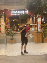 Tim and Max in a mirror at the Third Floor of the Westfield Les 4 Temps shopping mall