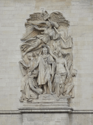 Relief `Le Triomphe de 1810` at the southeast side of the Arc de Triomphe, viewed from the Avenue des Champs-Élysées