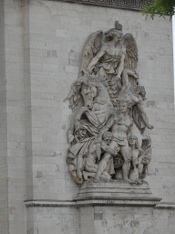 Relief `La Résistance de 1814` at the southwest side of the Arc de Triomphe, viewed from the Avenue Carnot